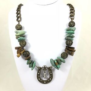 Handmade Chunky Western Style Turquoise Necklace